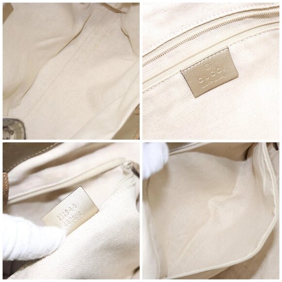 GUCCI GG Canvas Hand Bag Beige Gold 211944 Auth 135993 - Picture 15 of 16